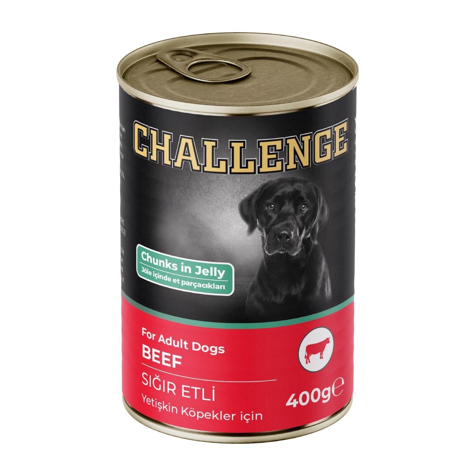 Challenge Jelly Sığır Etli Yetişkin Köpek Konservesi 400 gr