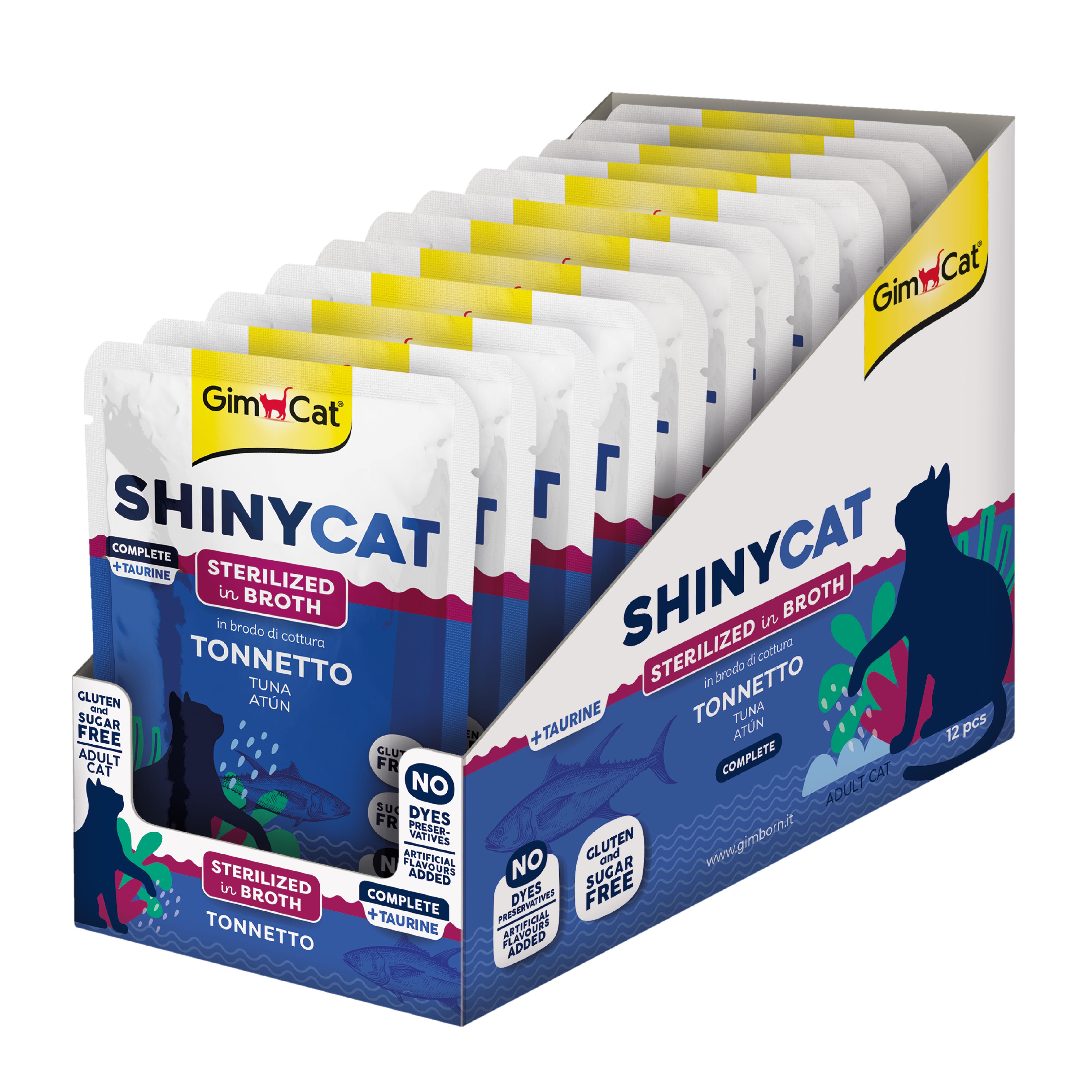 Gimcat Shinycat Pouch Ton Balığı Kısırlaştırılmış kediler için 70grx12ad