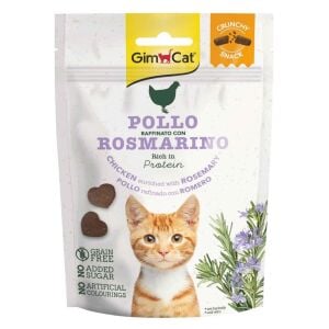Gimcat Crunchy Snacks Chicken & Rosmery Tahılsız Kedi Ödülü 50 gr
