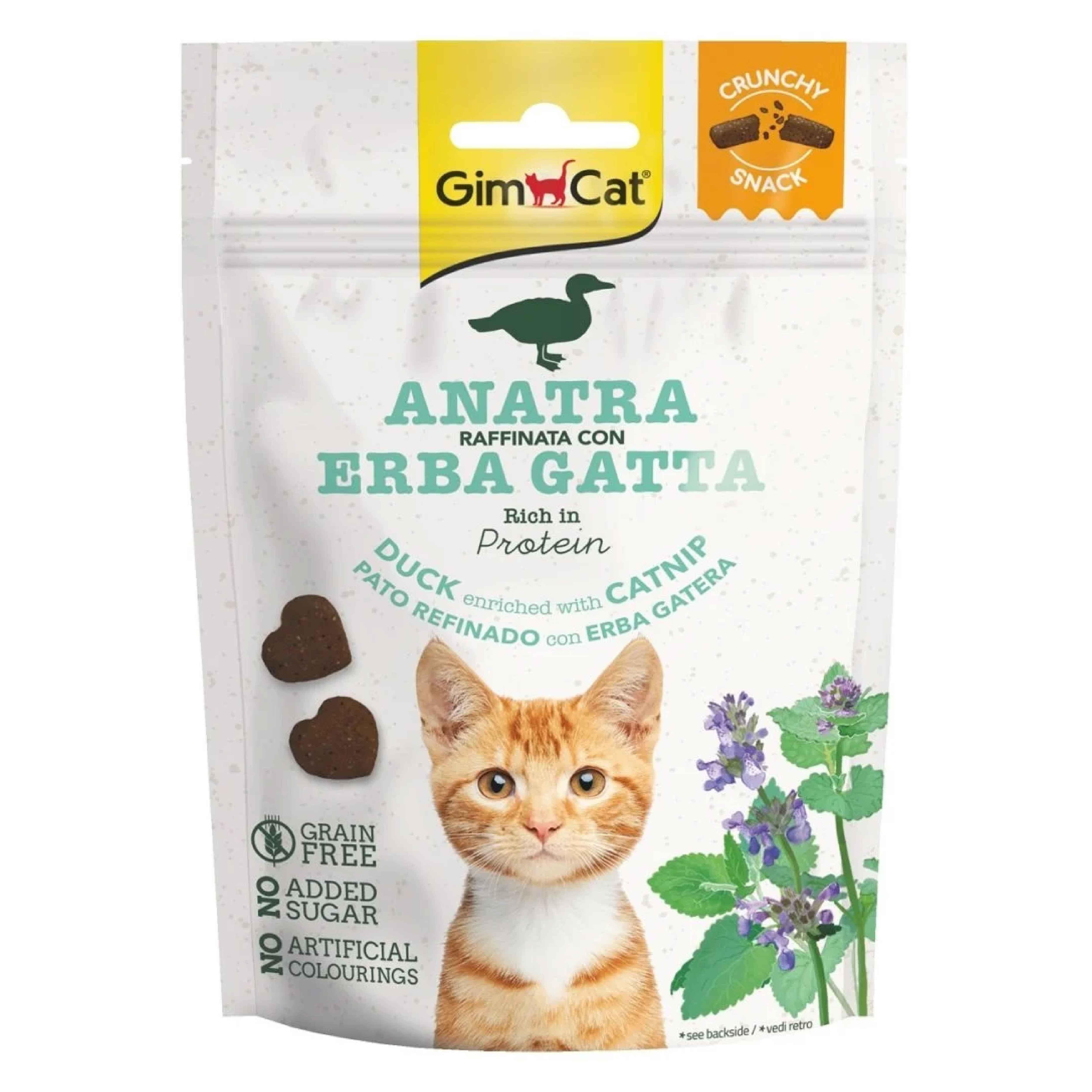 Gimcat Crunchy Snacks Duck & Catnip Tahılsız Kedi Ödülü 50 gr