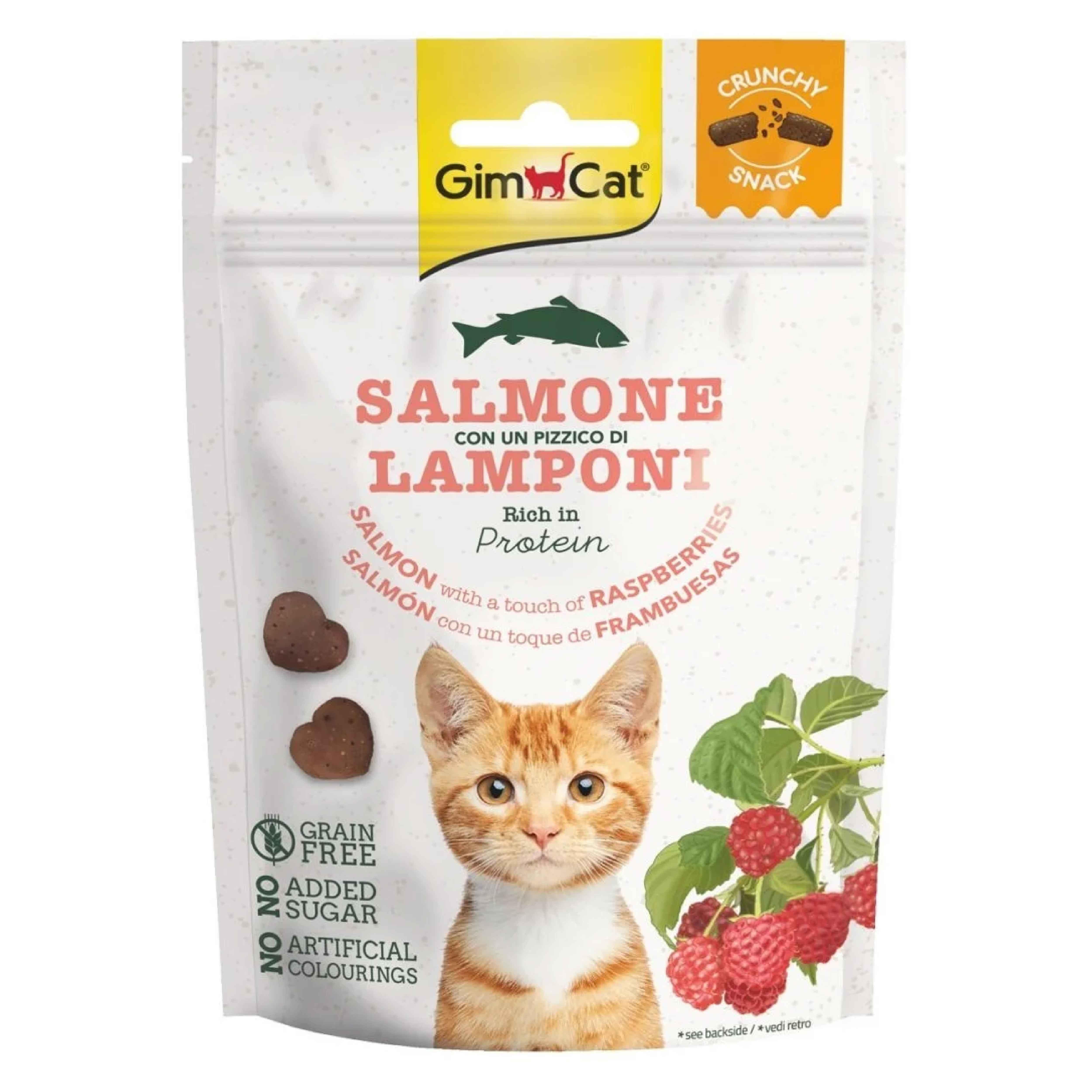 Gimcat Crunchy Snacks Salmon & Raspberry Tahılsız Kedi Ödülü 50 gr