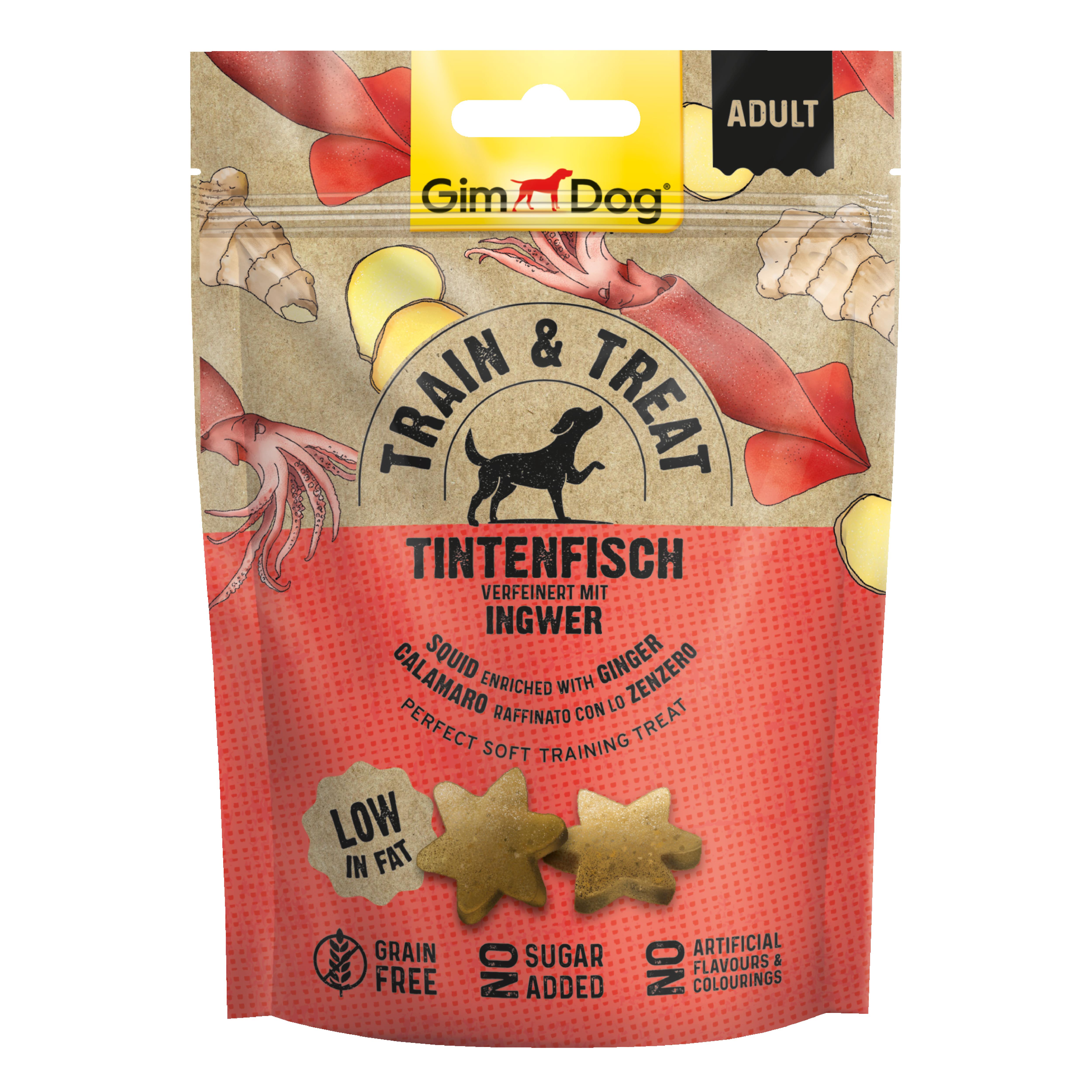 Gimdog Train&Treat Mürekkep Balığı ve Zencefil Köpek Ödülü 125 Gr