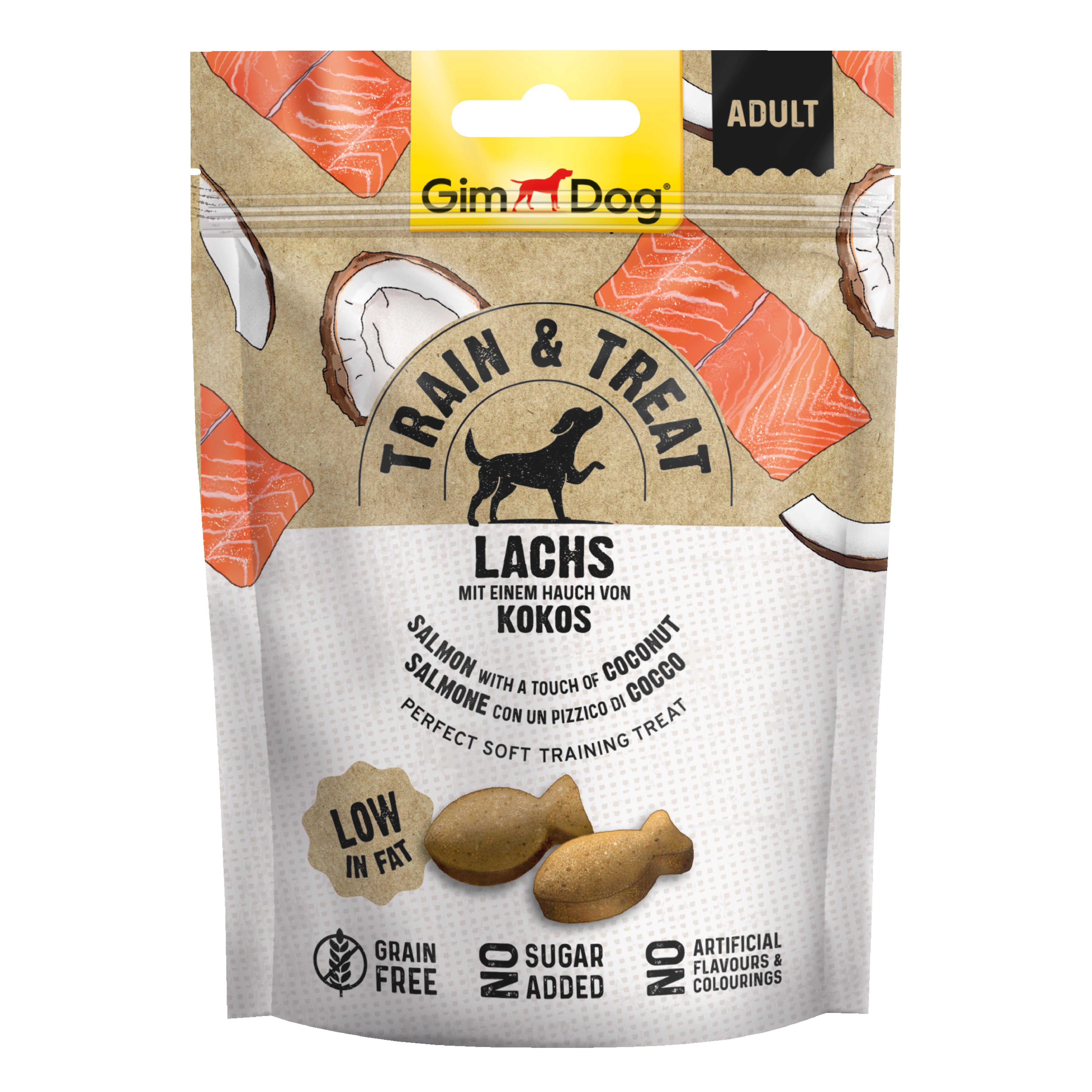 Gimdog Train&Treat Somon ve Hindistan Cevizi Köpek Ödülü 125gr