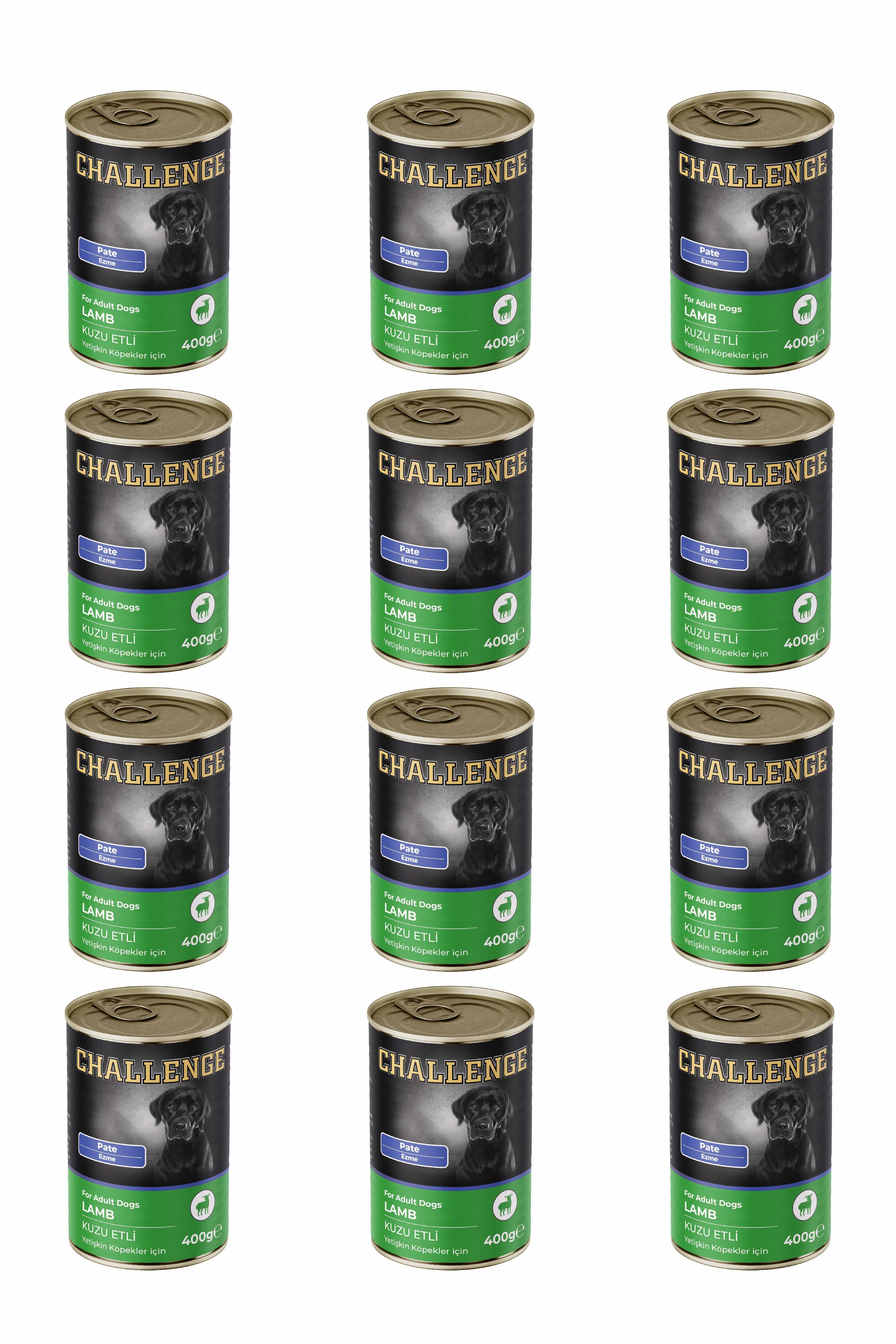 Challenge Pate Kuzu Etli Yetişkin Köpek Konservesi 400 gr X12 Adet
