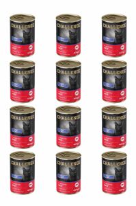Challenge Pate Sığır Etli Yetişkin Kedi Konservesi 400 grX12Adet