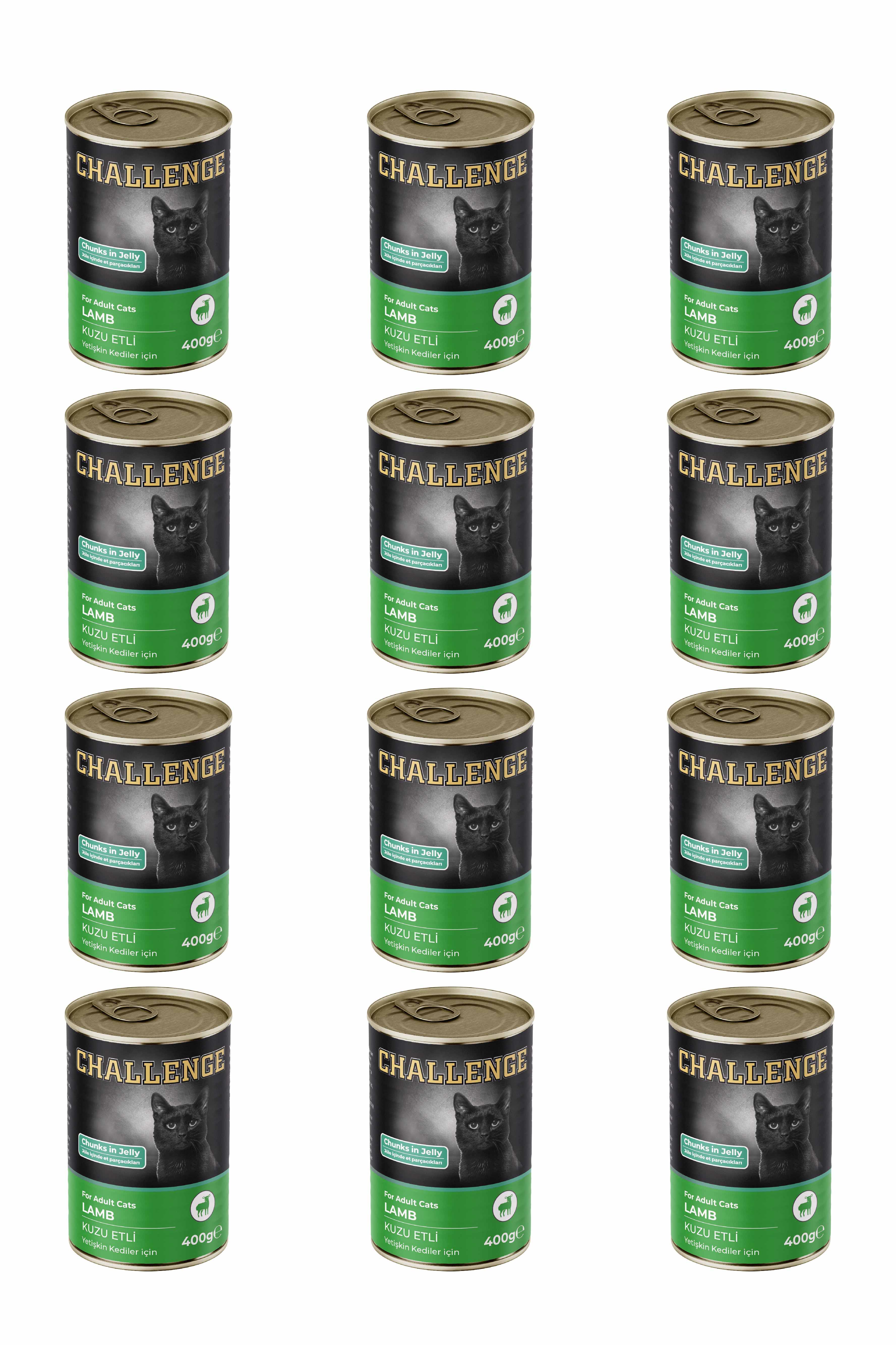 Challenge Kuzu Etli Yetişkin Kedi Konservesi 400 gr X 12 Adet