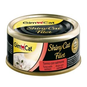 Gimcat Shinycat Tuna Balıklı Somonlu Fileto Konserve Kedi Maması 70 gr