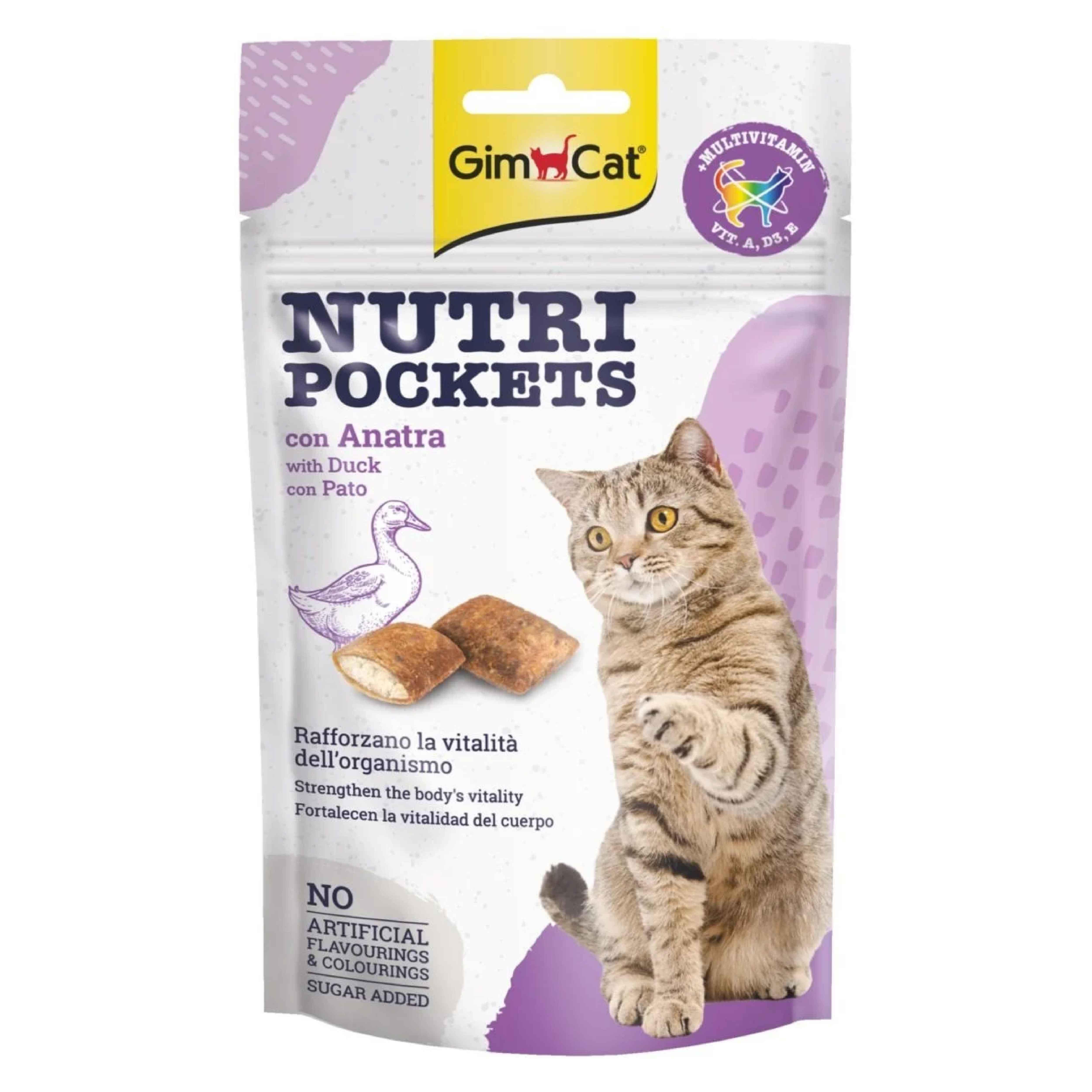 GimCat Nutripockets Ördekli Kedi Ödülü 60Gr