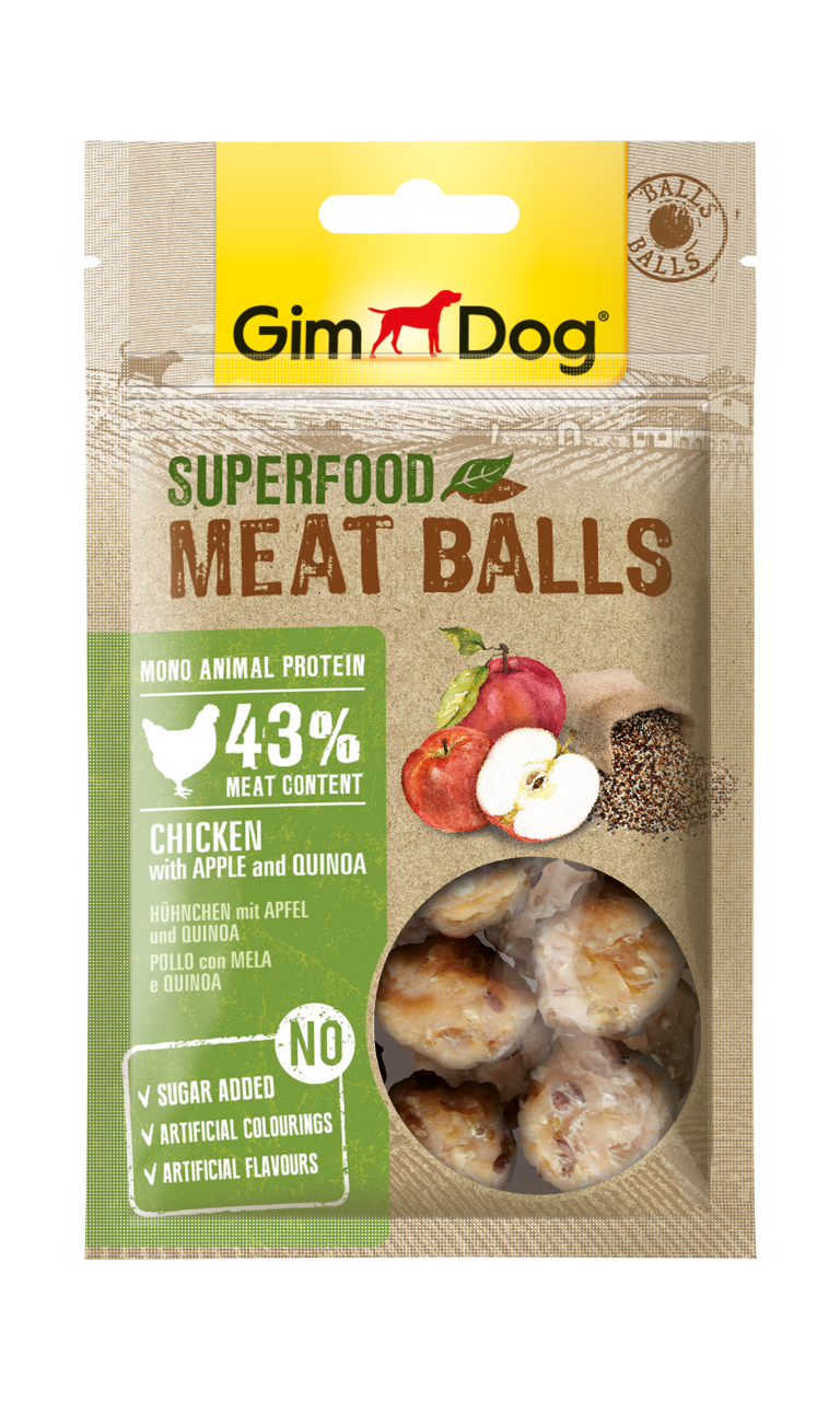 GimDog MeatBalls Kinoalı ve Elmalı Tavuk 70 Gr