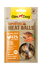GimDog MeatBalls Havuçlu ve Keten Tohumlu Tavuk 70 Gr