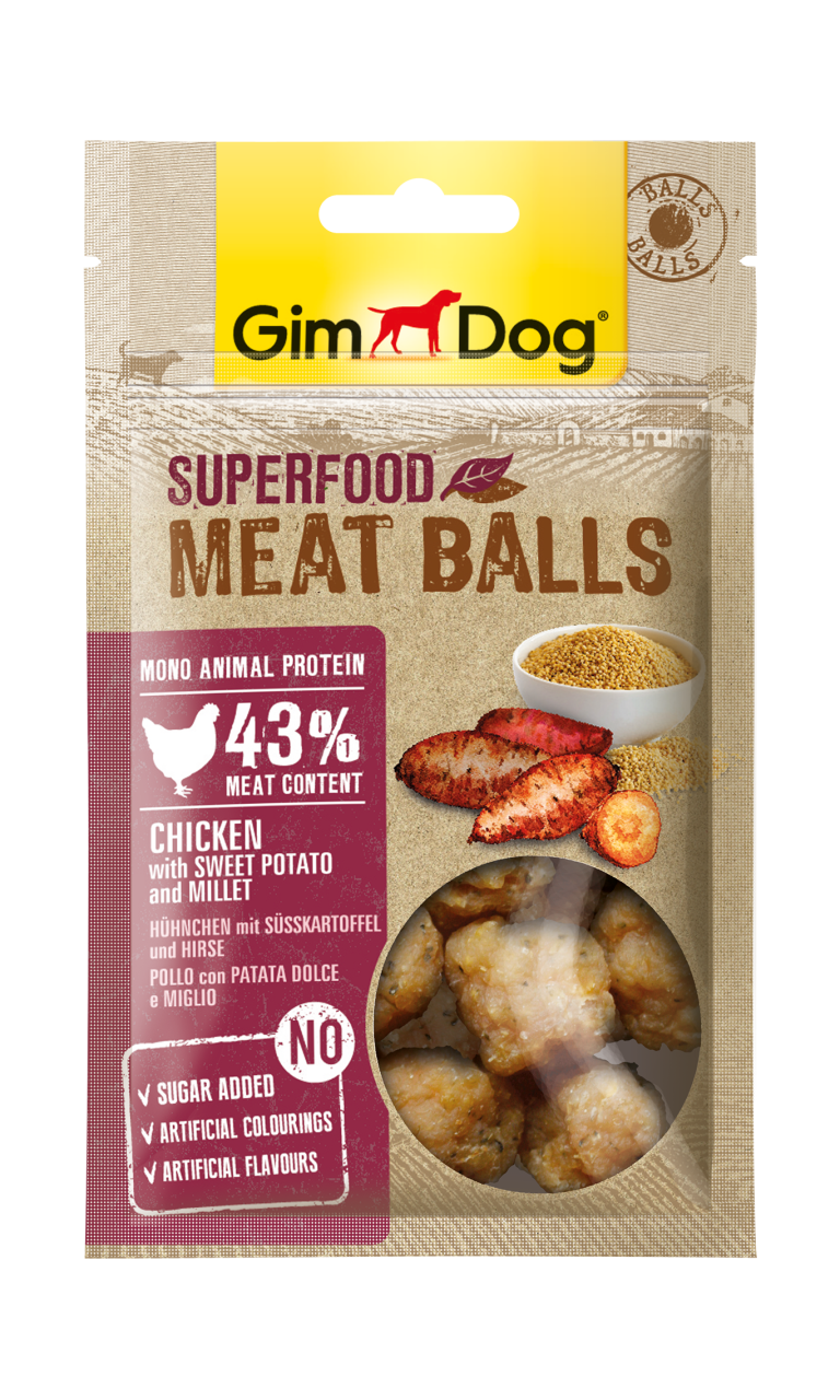 GimDog MeatBalls Tatlı Patatesli ve Darılı Tavuk 70 Gr