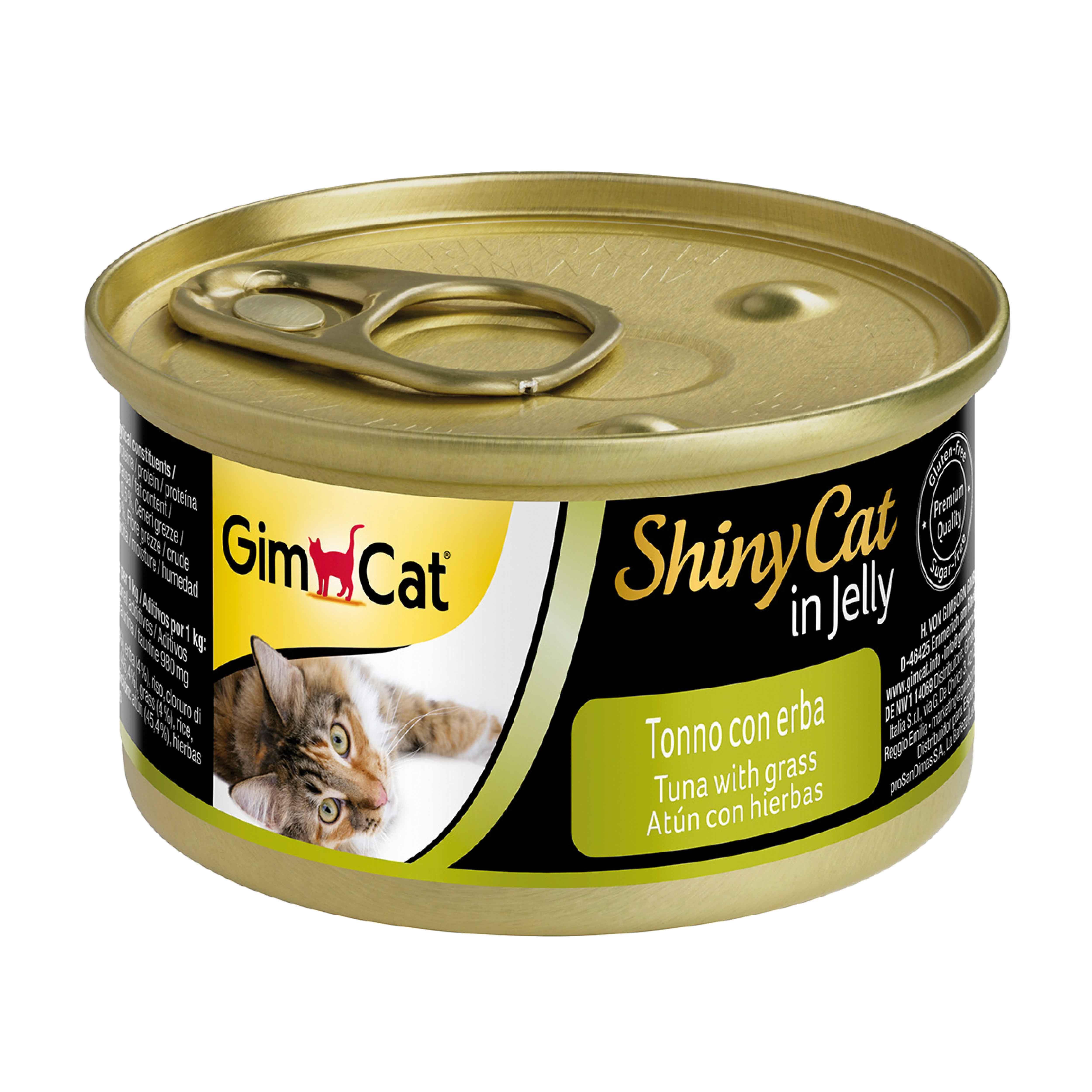 Gimcat Shinycat Tuna Balıklı Kedi Otlu Konserve Kedi Maması 70 gr
