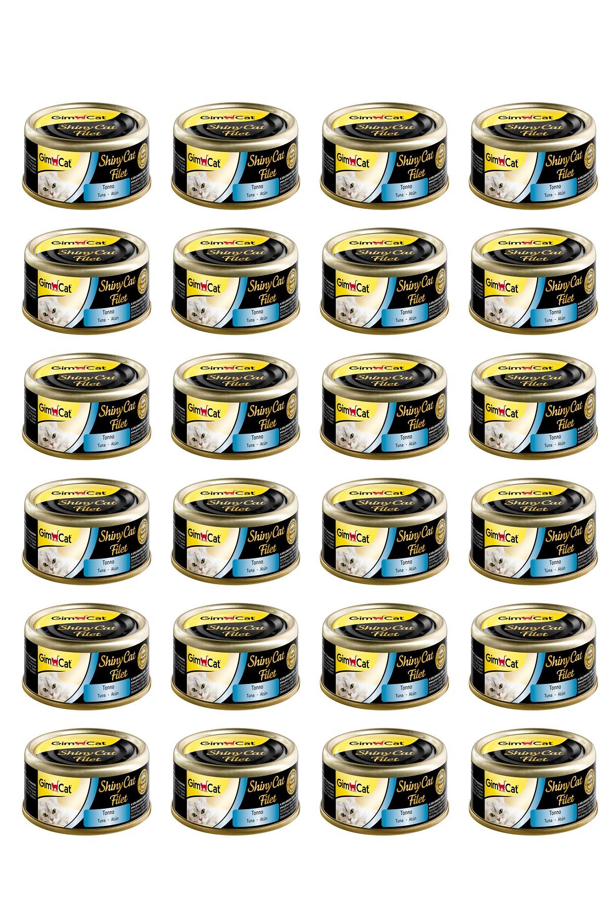 Gimcat Shinycat Tuna Balıklı Kıyılmış Fileto Konserve Kedi Maması 70 gr x 24 Adet