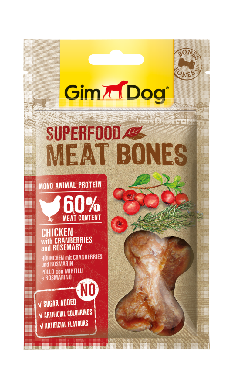 GimDog MeatBones Kızılcık ve Biberiyeli Tavuk 70 Gr