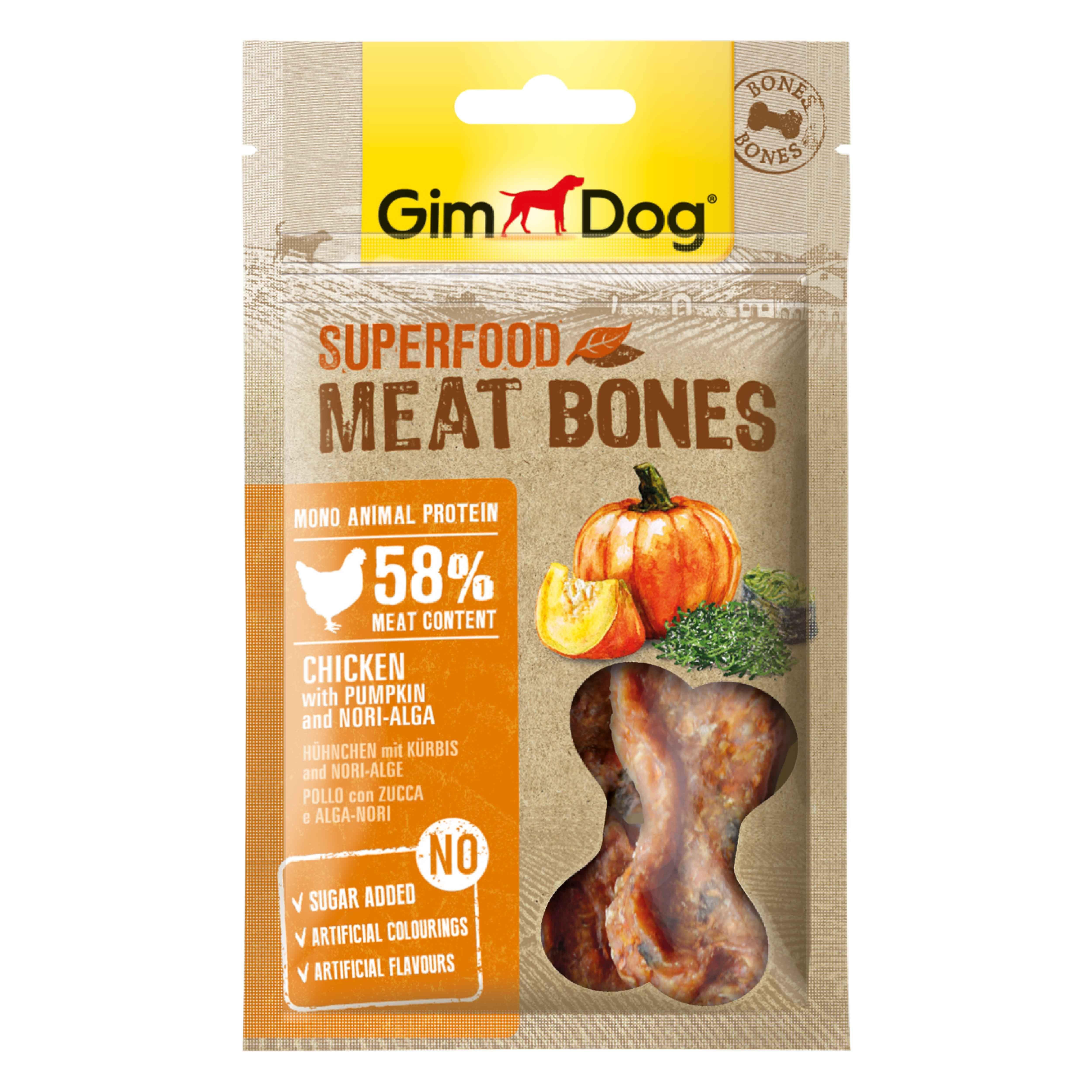 GimDog MeatBones Kabaklı ve Nori Yosunlu Tavuk 70 Gr