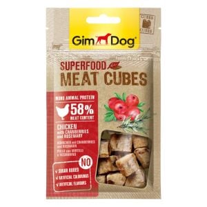 GimDog MeatCubes Kızılcıklı ve Biberiyeli Tavuk 40 Gr