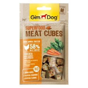 GimDog MeatCubes Havuçlu ve Ispanaklı Tavuk 40 Gr