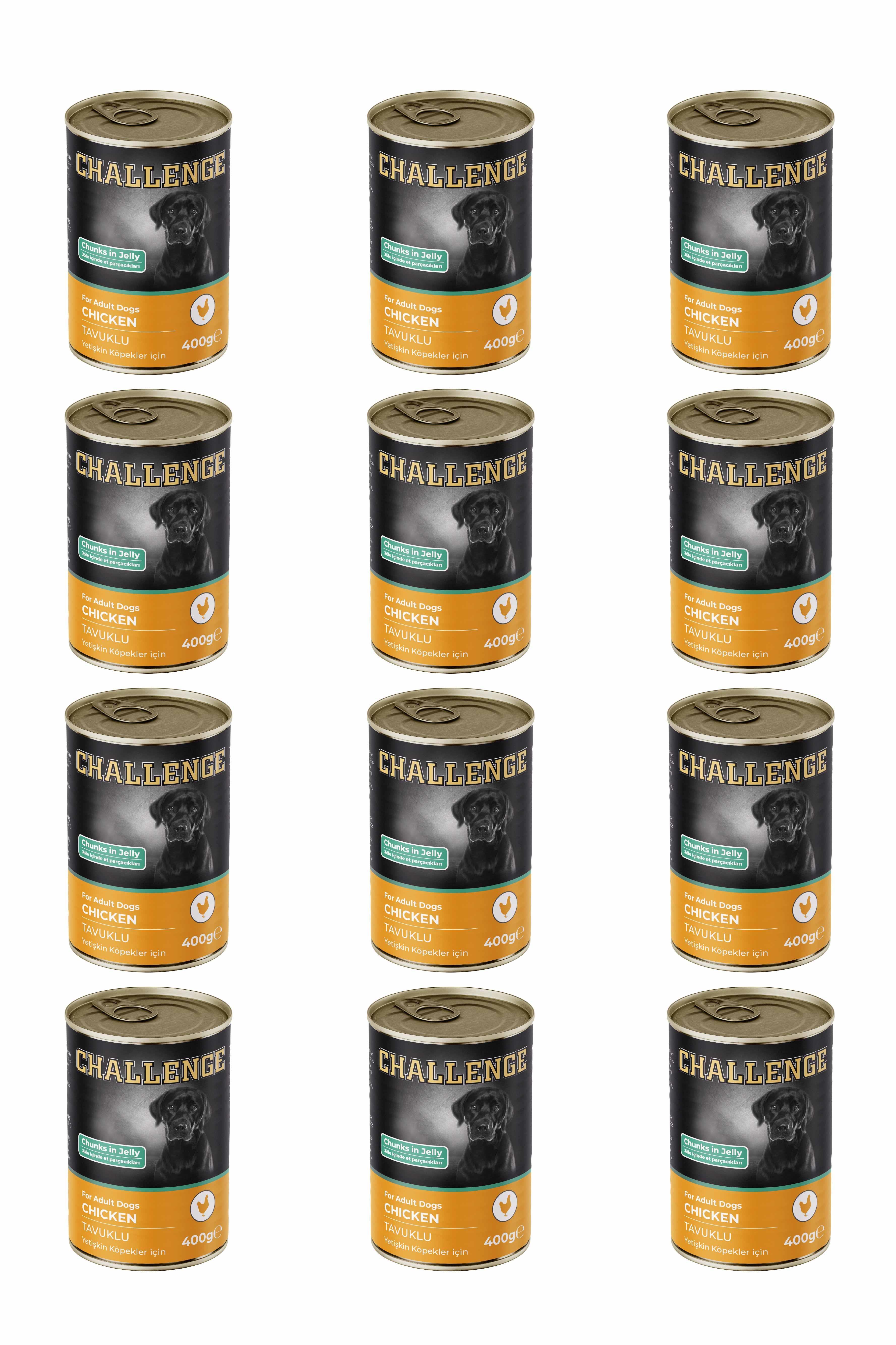 Challenge Tavuklu Yetişkin Köpek Konservesi 400 grX12Adet