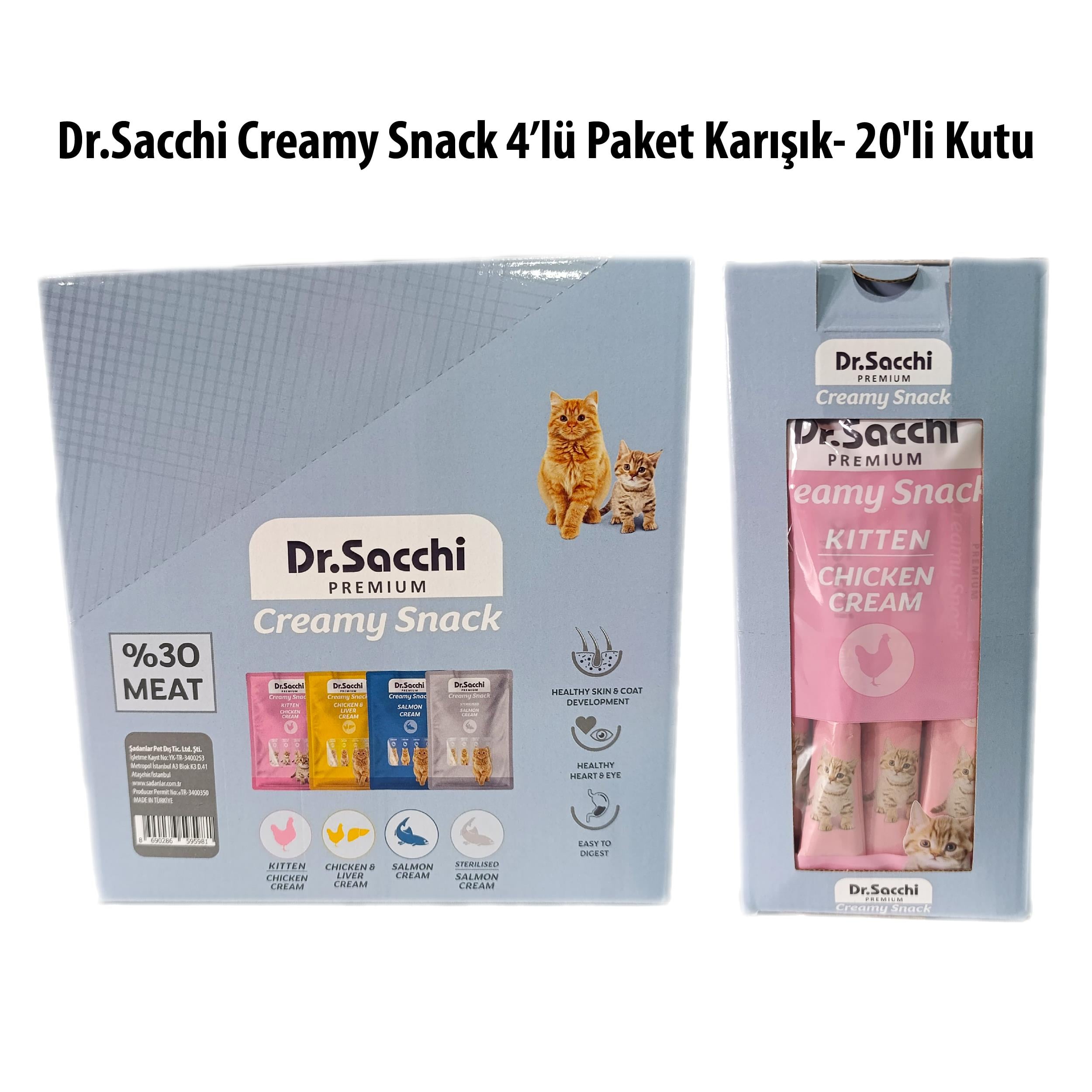 Dr.Sacchi Creamy Snack 4’lü Paket Karışık- 20'li Kutu