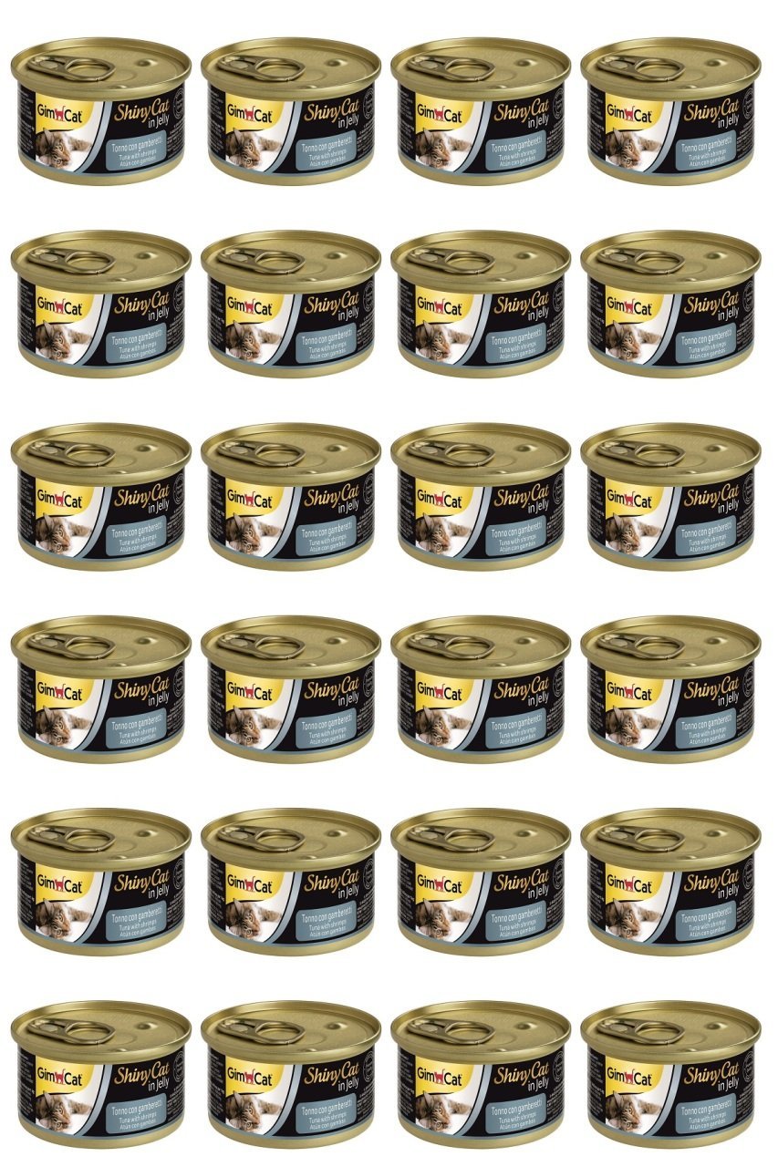 GimCat Shinycat Tuna Balıklı Karidesli Konserve Kedi Maması 70 Gr x 24 Adet