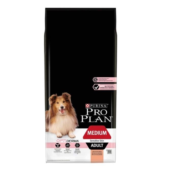 Pro Plan Opti Derma Adult Sensitive Somonlu Orta Irk Yetişkin Köpek Maması 14 Kg