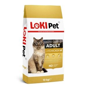 Loki Pet Düşük Tahıllı Tavuklu Yetişkin Kedi Maması 10 kg 