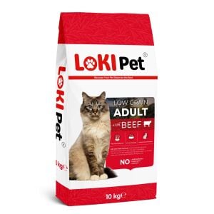 Loki Pet Düşük Tahıllı Sığır Etli Yetişkin Kedi Maması 10 kg