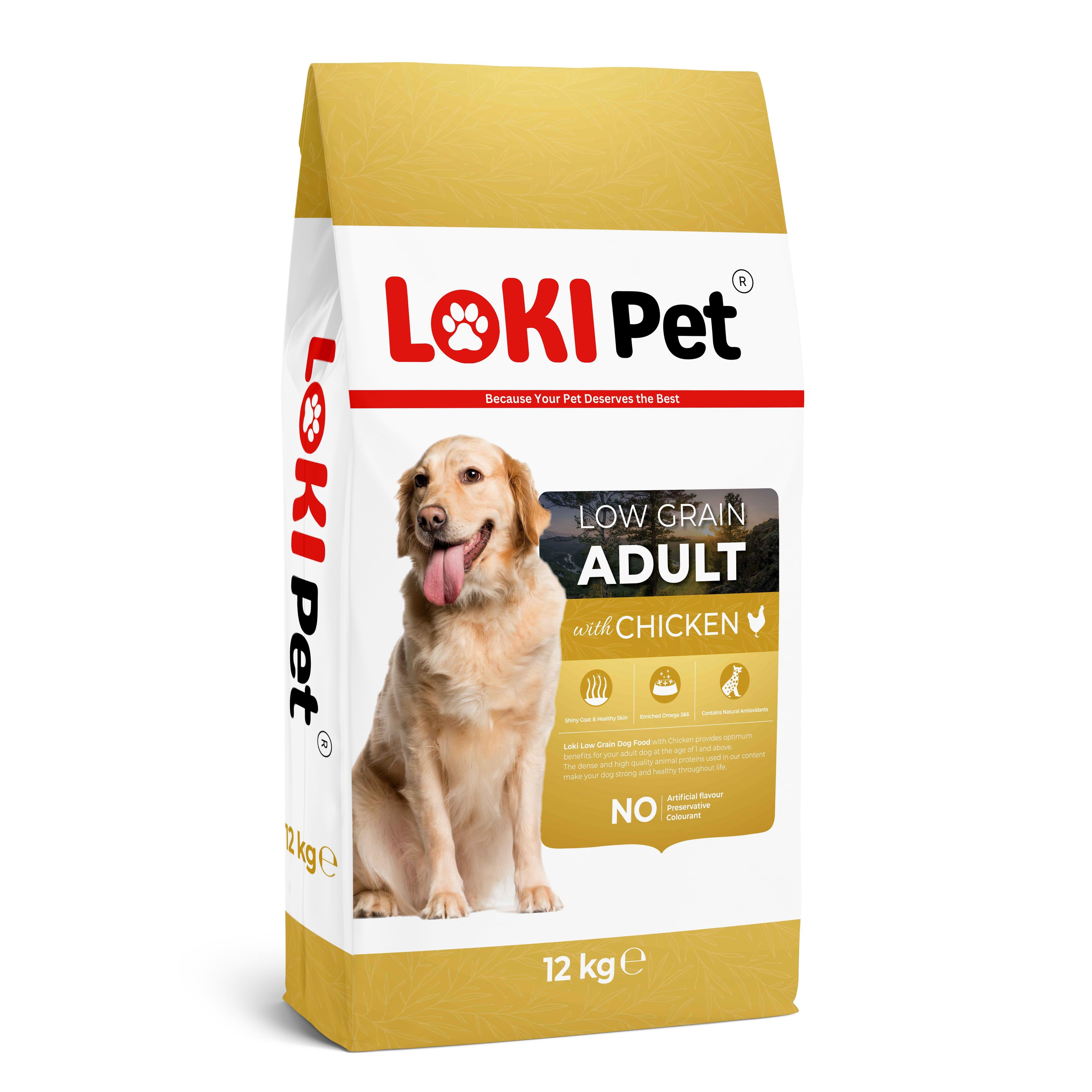 Loki Pet Düşük Tahıllı Tavuklu Yetişkin Köpek Maması 12 kg
