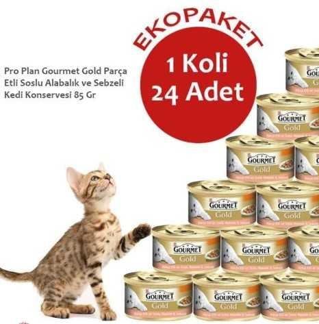 Gourmet Gold Alabalıklı ve Sebzeli Yetişkin Kedi Konservesi 85 Gr X24 Adet