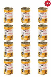 Pawmas Tavuklu Ciğerli Yetişkin Kedi Konservesi 400 gr x 12 Adet