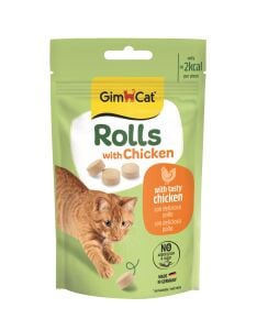 Gimcat Rolls with Chicken (Tavuklu) Kedi Ödül Tableti 50 gr