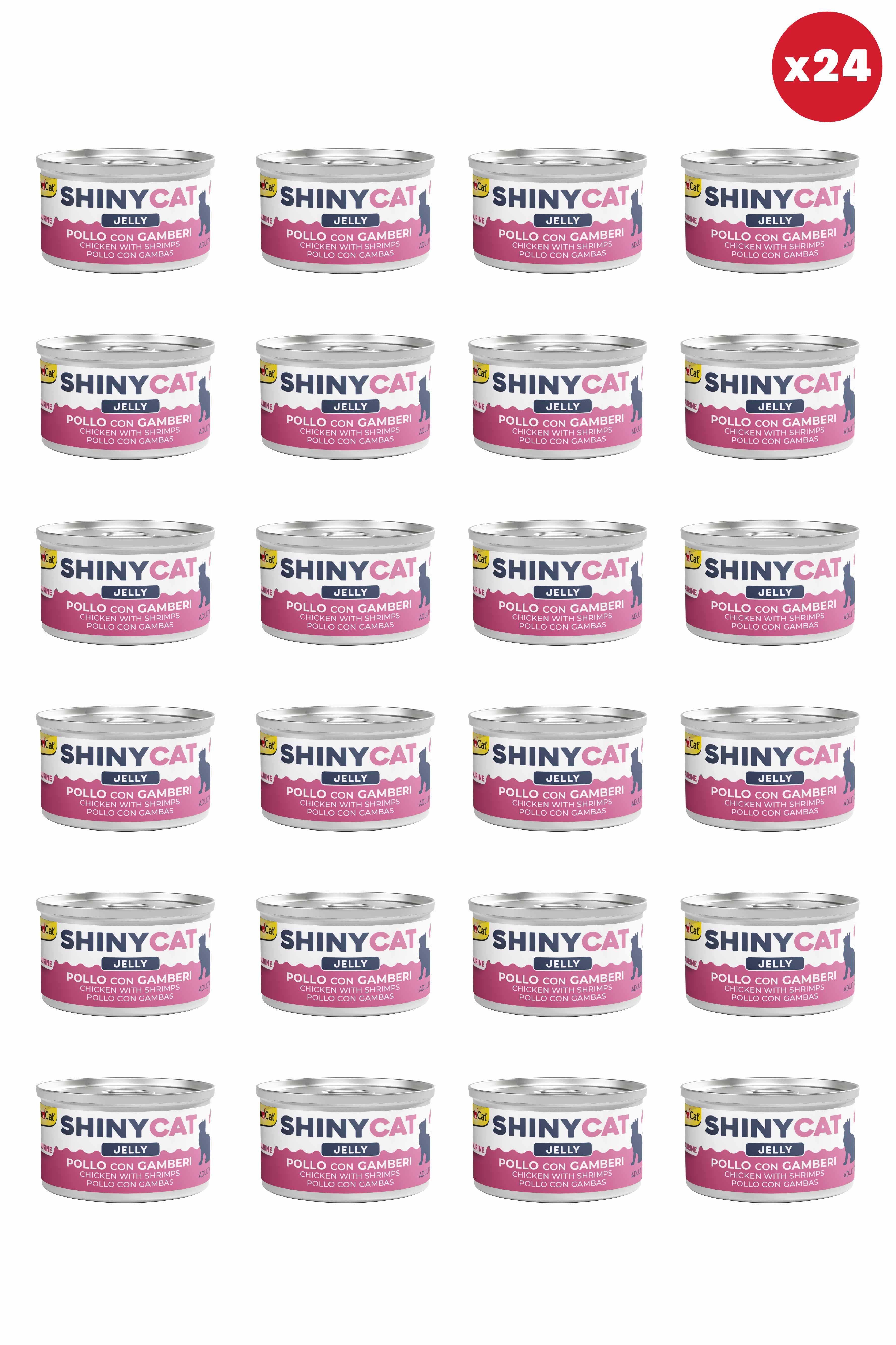 Gimcat Shinycat Jelly (Jöle içinde) Karidesli Tavuklu Kedi Konservesi 70gr x 24 Adet