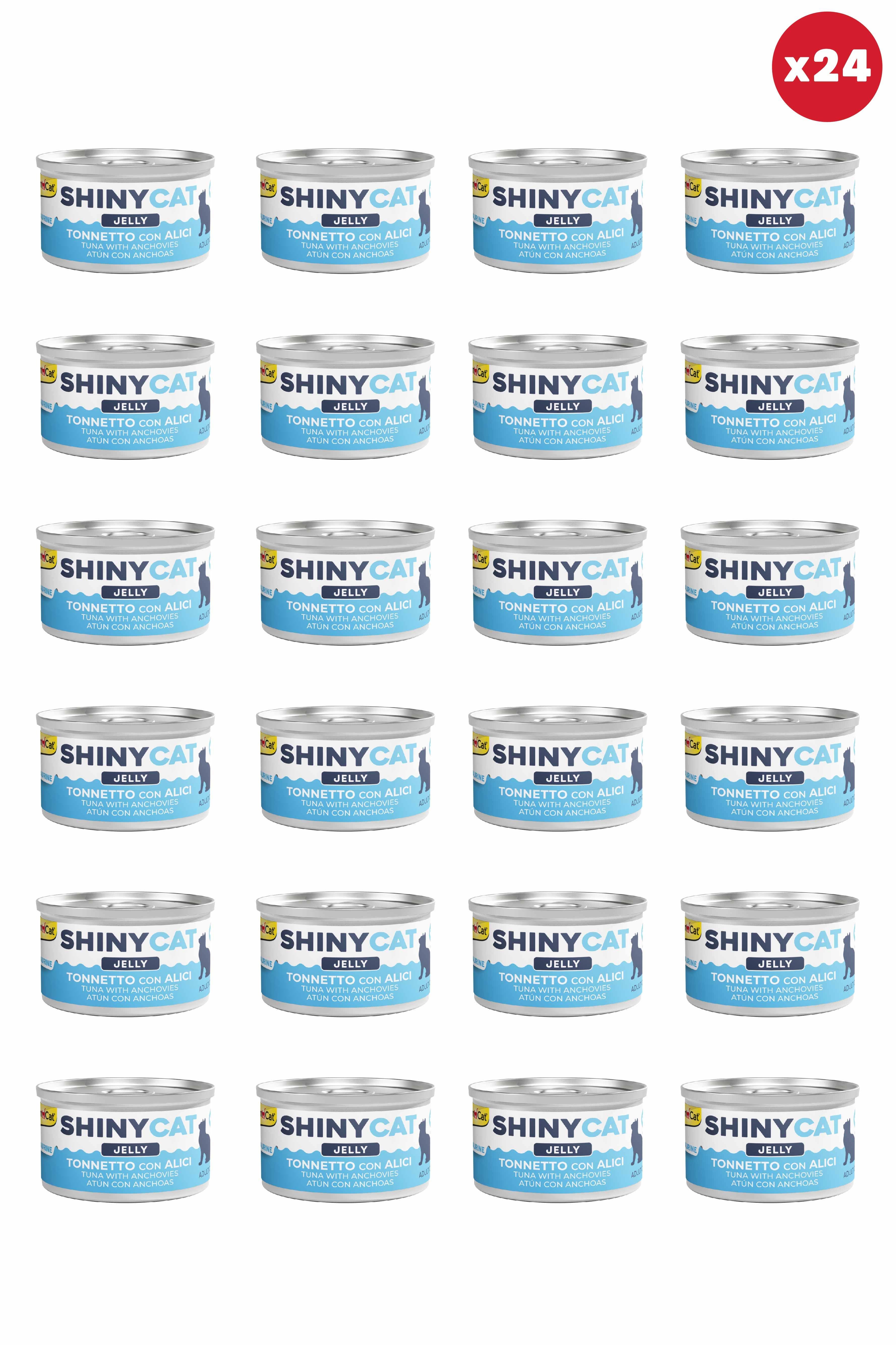 Gimcat Shinycat Jelly (Jöle içinde) Ançüezli Ton Balıklı Kedi Konservesi 70gr x 24 Adet