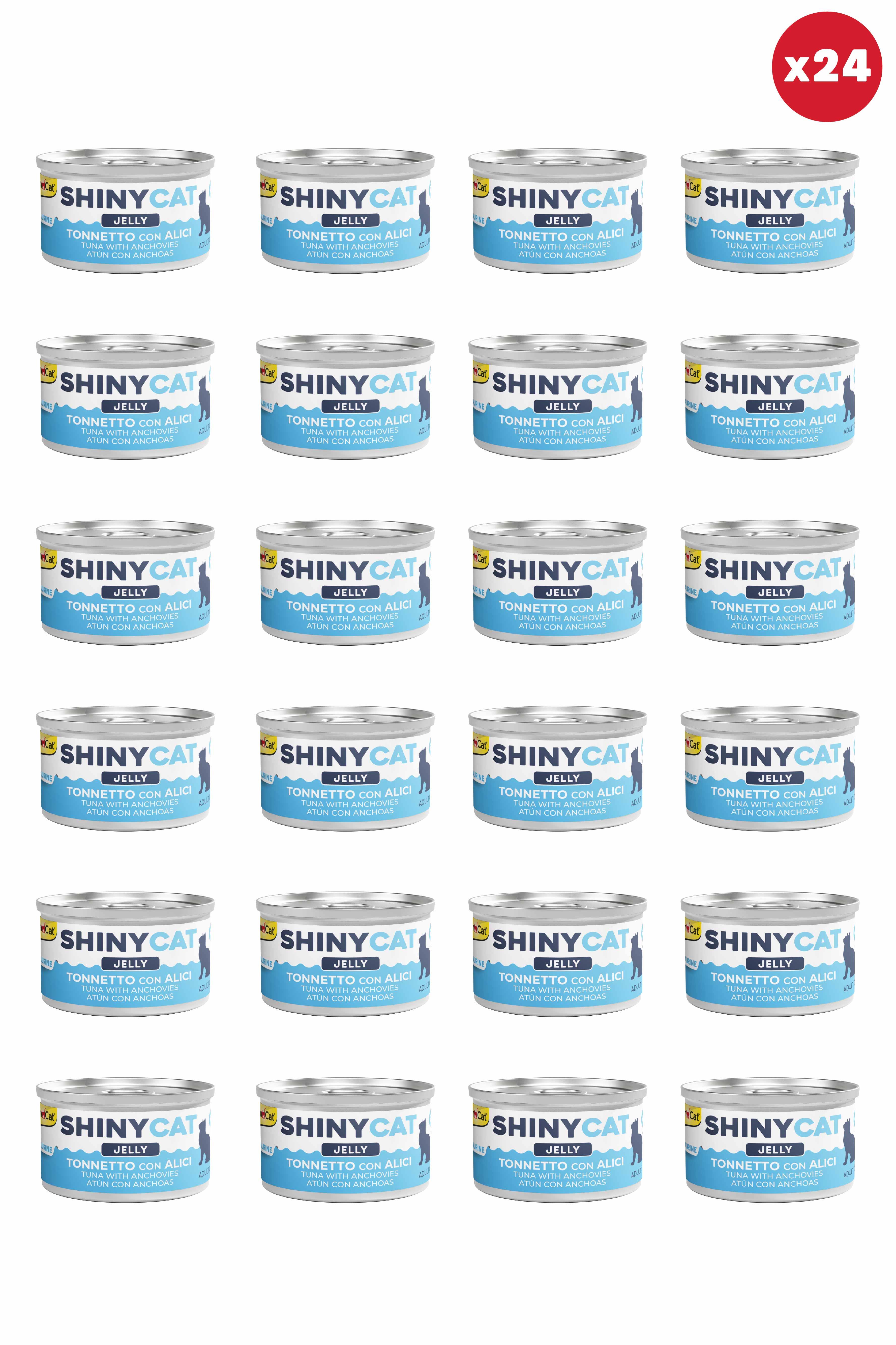 Gimcat Shinycat Jelly (Jöle içinde) Ançüezli Ton Balıklı Kedi Konservesi 70gr x 24 Adet