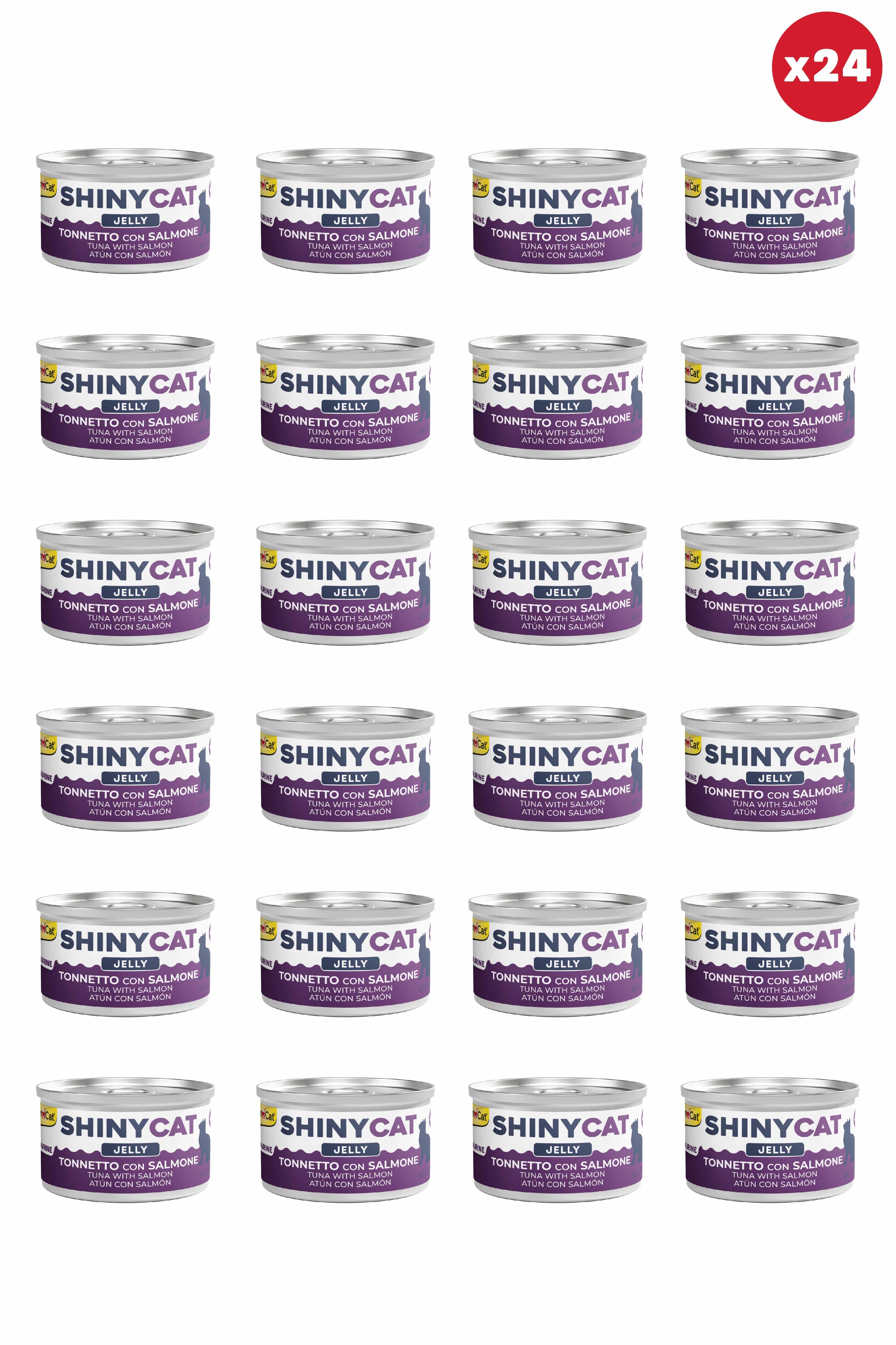 Gimcat Shinycat Jelly (Jöle içinde) Somon Balıklı Ton Balıklı Kedi Konservesi 70gr x 24 Adet