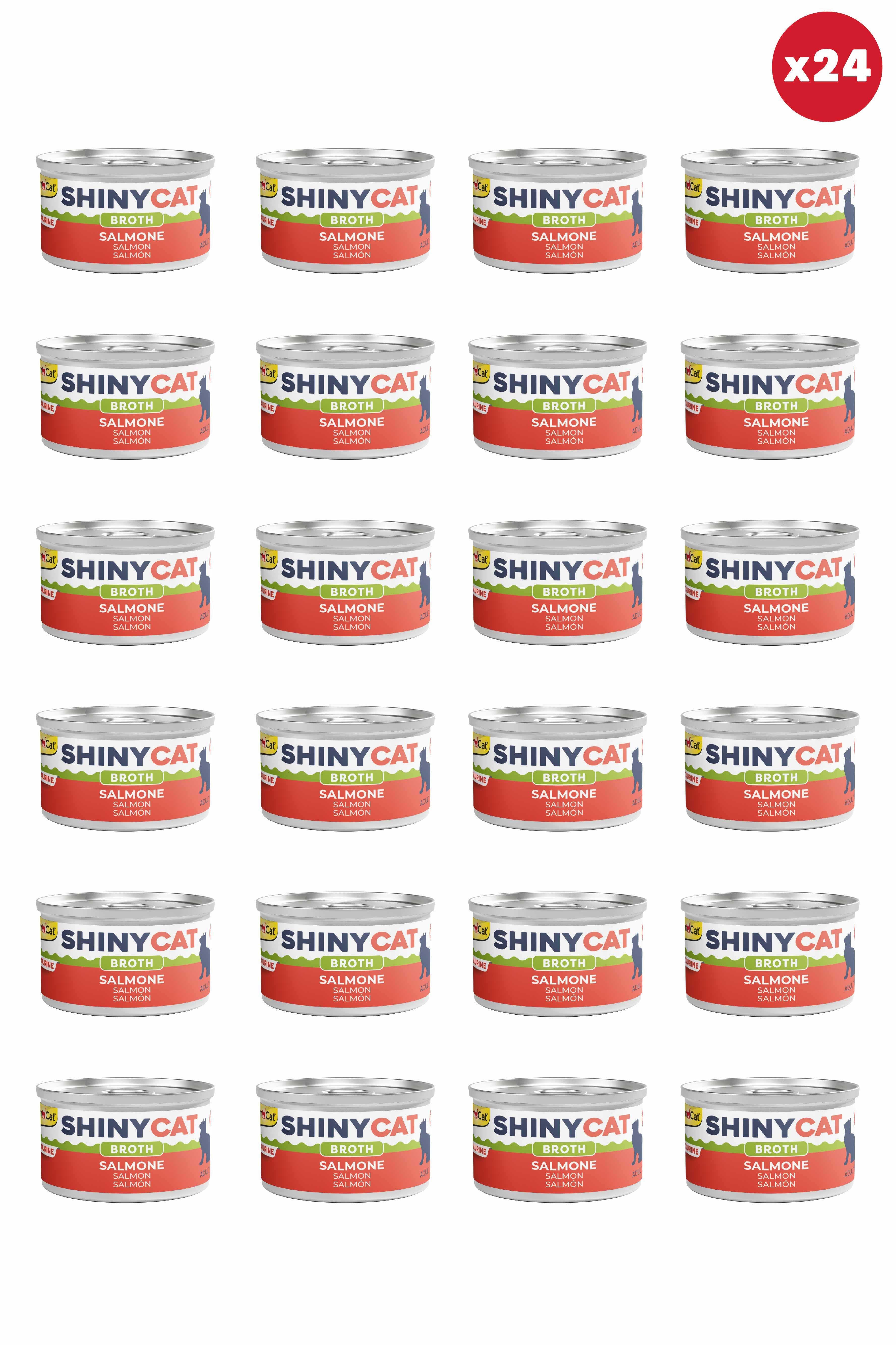 Gimcat Shinycat Broth (Sos içinde) Somon Balıklı Kedi Konservesi 70gr x 24 Adet