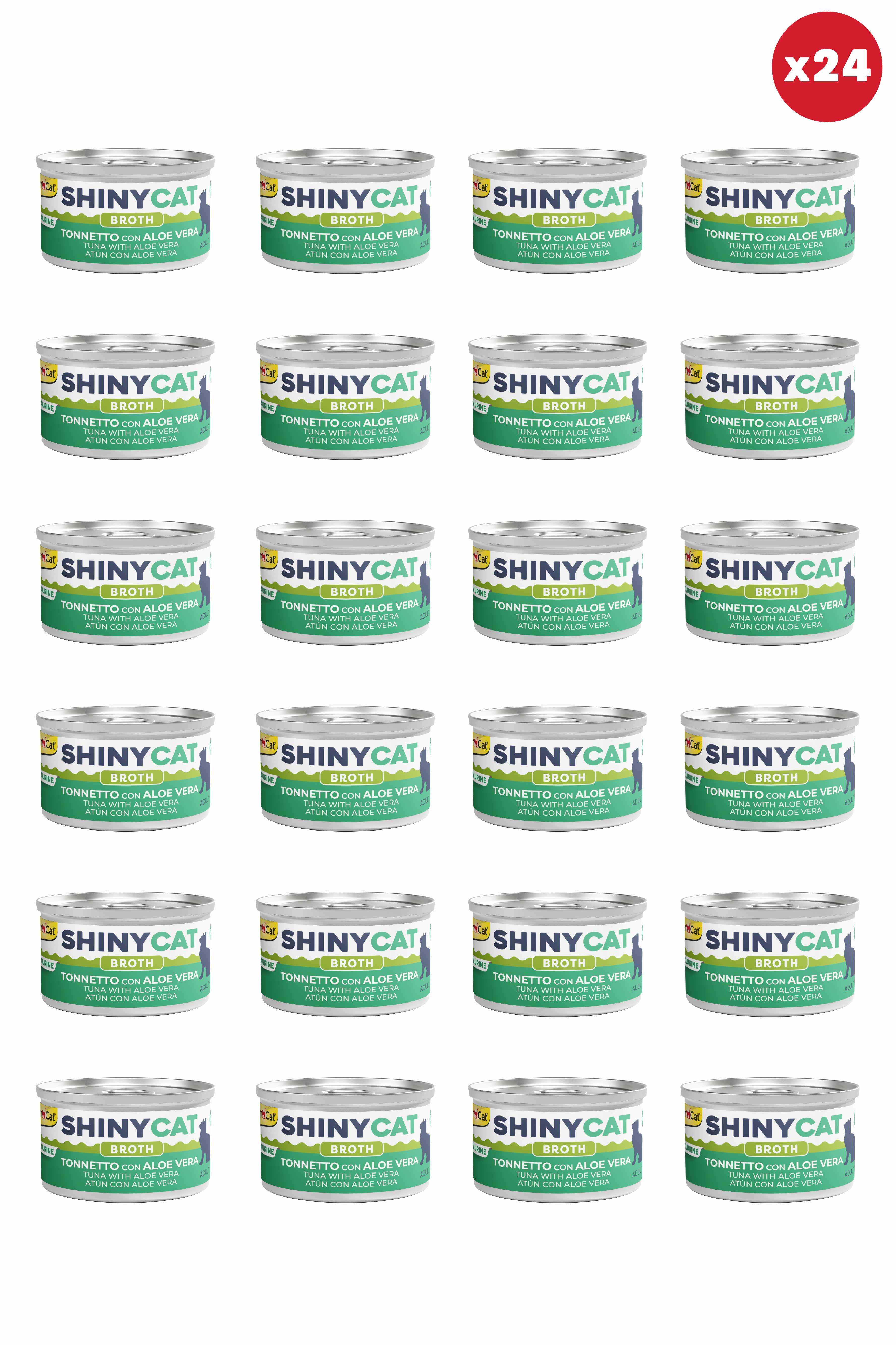 Gimcat Shinycat Broth (Sos içinde) Aloe Veralı Ton Balıklı Kedi Konservesi 70gr x 24 Adet