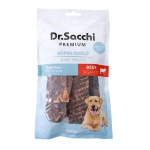 Dr.Sacchi Premium Sığır Eti Şeritli Tahılsız Köpek Ödülü 100 Gr