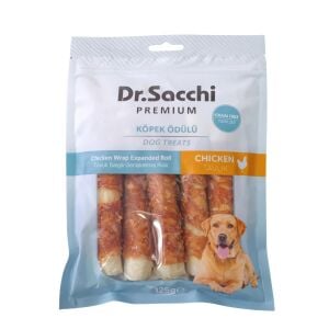 Dr.Sacchi Premium Tavuk Sargılı Genişletilmiş Rulo Tahılsız Köpek Ödülü 5'' 25 Gr 5'li