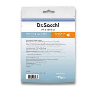 Dr.Sacchi Premium Tavuk Sargılı Genişletilmiş Rulo Tahılsız Köpek Ödülü 5'' 25 Gr 5'li