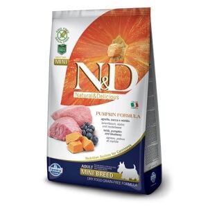 N&D Pumpkin Tahılsız Kuzu & Yaban Mersini Yetşikin Mini Köpek Maması 7 Kg