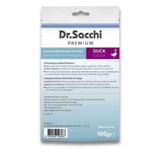 Dr.Sacchi Premium Ördek Sargılı Beyaz Sığır Derisi Burgu Çubuk Tahılsız Köpek Ödülü 5'' 9-11 Gr 10'lu