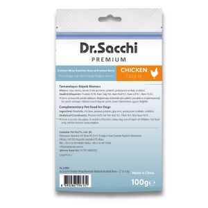 Dr.Sacchi Premium Tavuk Sargılı Sığır Derisi Doğal Düğüm Kemik Tahılsız Köpek Ödülü 2“ 12-13 Gr 8'li
