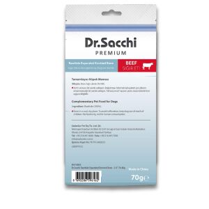 Dr.Sacchi Premium Sığır Etli Sığır Derisi Genişletilmiş Düğüm Kemik Tahılsız Köpek Ödülü 5-6'' 70-80 Gr 1'li