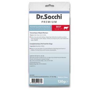 Dr.Sacchi Premium Sığır Etli Sığır Derisi Genişletilmiş Düğüm Kemik Tahılsız Köpek Ödülü 7-8“ 130-140 Gr 1'li
