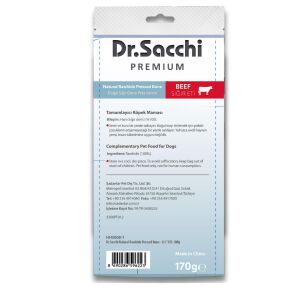 Dr.Sacchi Premium Sığır Etli Doğal Sığır Derisi Press Kemik Tahılsız Köpek Ödülü 8.5''170-180 Gr 1'li