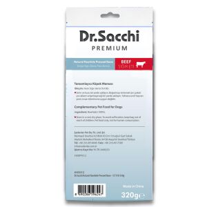 Dr.Sacchi Premium Sığır Etli Doğal Sığır Derisi Press Kemik Tahılsız Köpek Ödülü 12''310-330 Gr 1'li