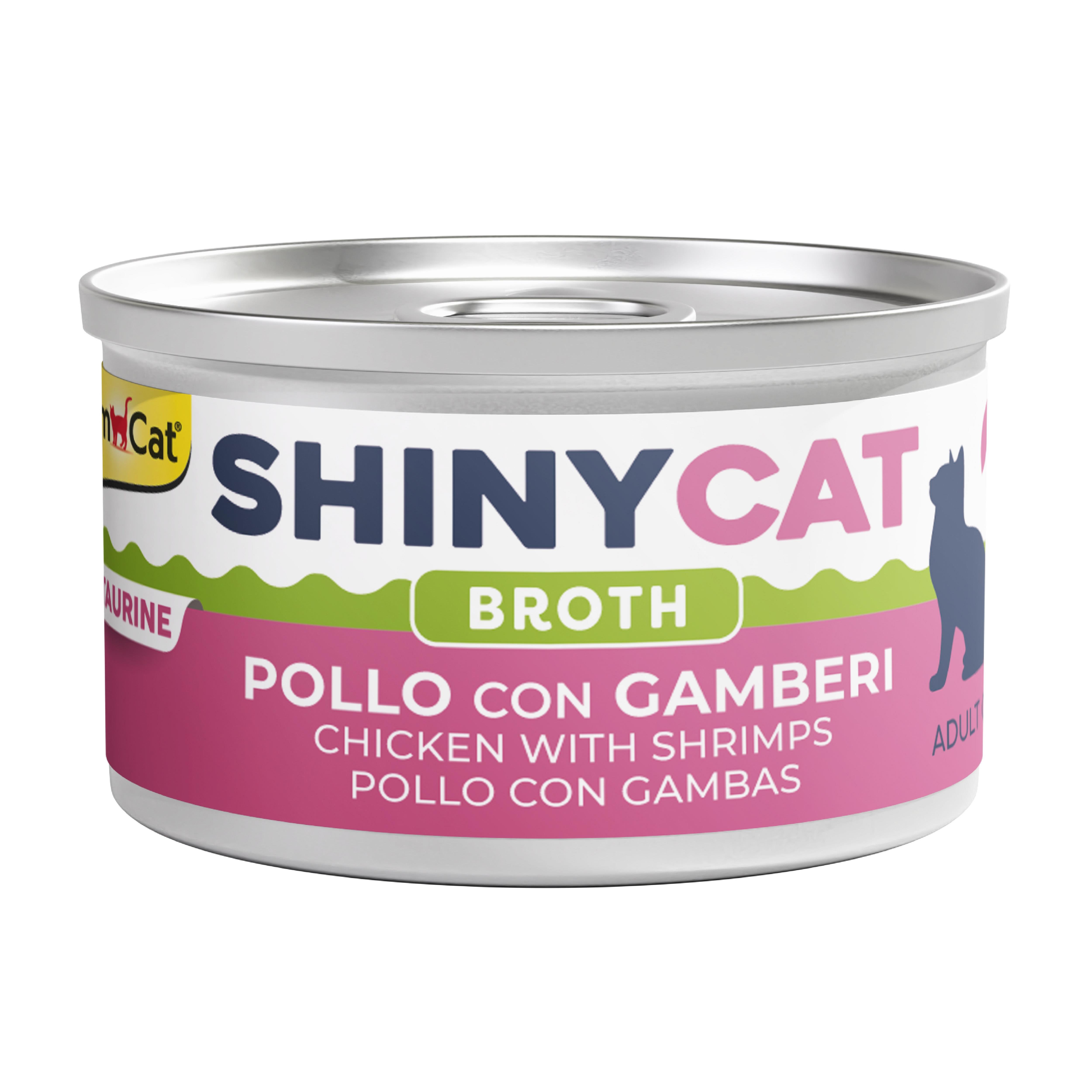 Gimcat Shinycat Broth (Sos içinde) Karidesli Tavuklu Kedi Konservesi 70gr
