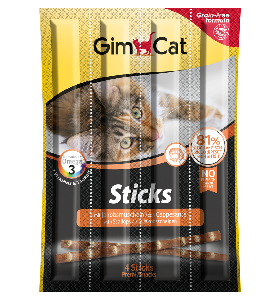 GimCat Sticks Deniz Tarağı TAHILSIZ Ödül Çubukları 4'lü 20 gr