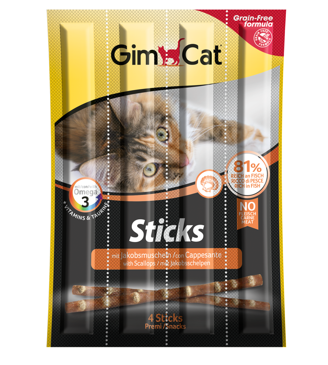 GimCat Sticks Deniz Tarağı TAHILSIZ Ödül Çubukları 4'lü 20 gr